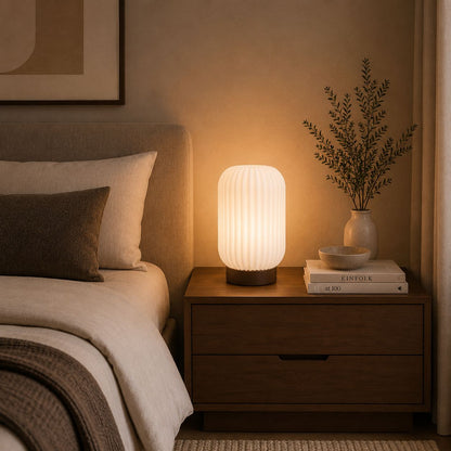 Ribbed Nightstand Lamp